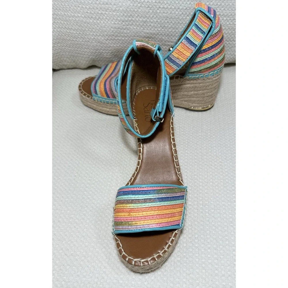 Franco Sarto Espadrille Wedges Clemens Stripe Multi Size: 6.5